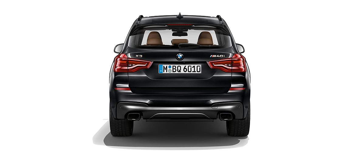 BMW X3 M40i 2020 Preto visão traseira BMW X3 M40i 2020 Preto visão traseira